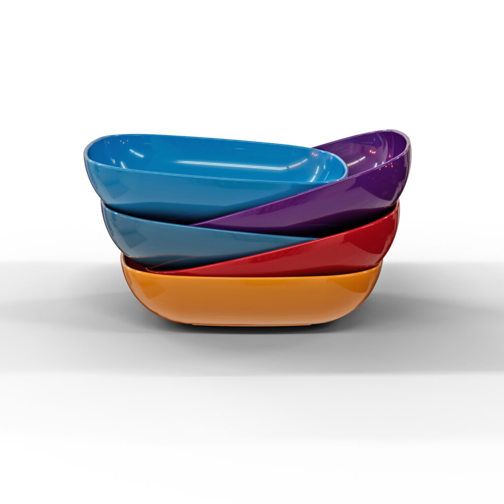 طبق غويط بلاستيك مربع 21×21 تصميم لتقديم الشوربة والسلطات